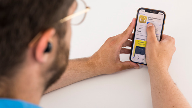 Sony Headphones app in use