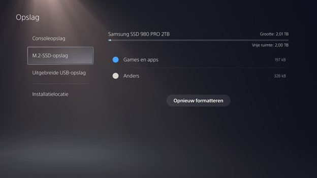 Interne opslag: direct vanaf de SSD