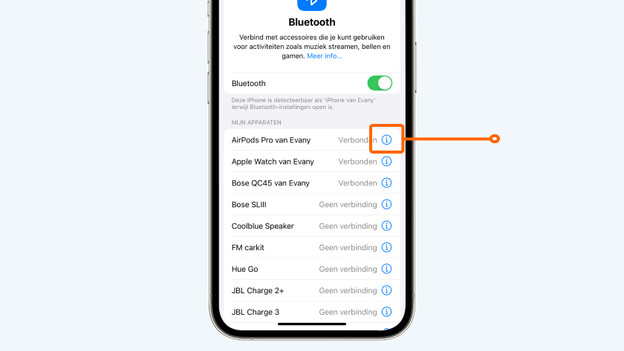 2. Tik op het 'i' icoontje