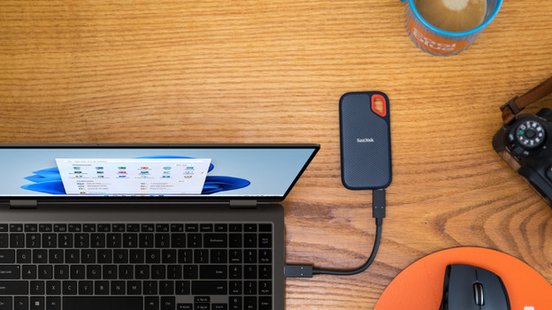 Externe opslag voor een laptop.
