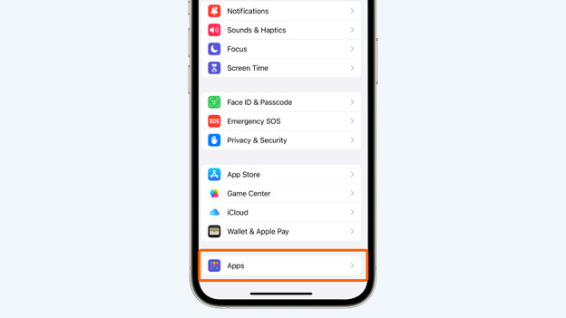 iPhone settings apps