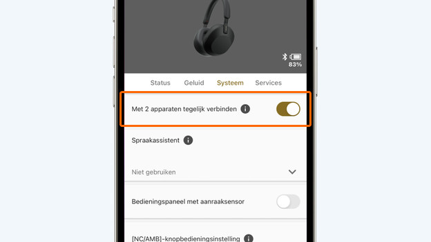 Sony Headphones app in use