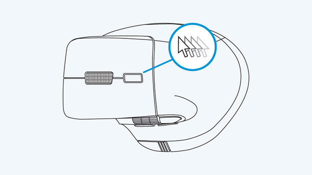 Dpi instellen met knop achter scrollwiel