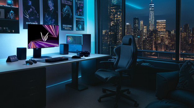 Gamen op een groot scherm