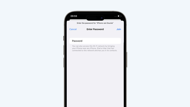 Enter the password of the hotspot
