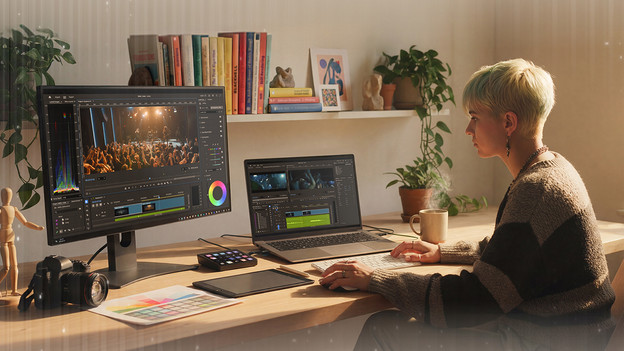 Persoon gebruikt NVIDIA Studio