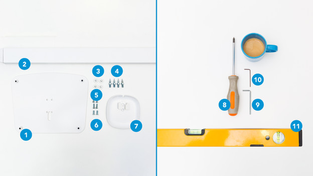 Benodigdheden voor het installeren van de BlueBuilt Speakerstandaard