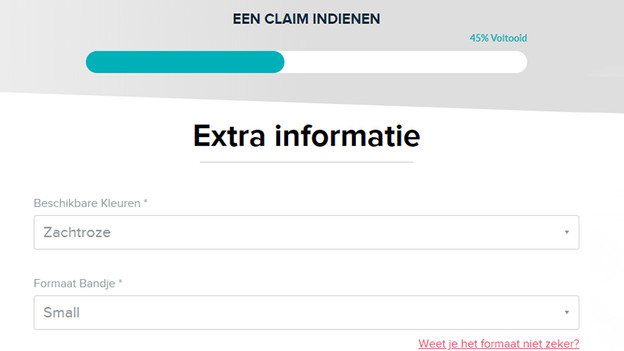 Fitbit aanvraag kleur kiezen