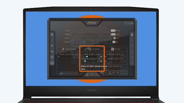 Raise the CPU multiplier in MSI Afterburner