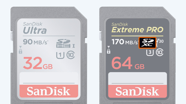 SDXC kaarten: boven 32GB