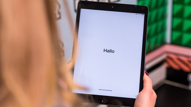 Het beginscherm van een geresette iPad.