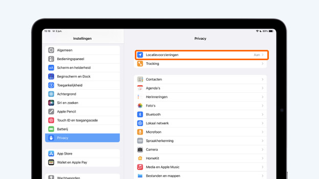 Locatievoorzieningen instellingen