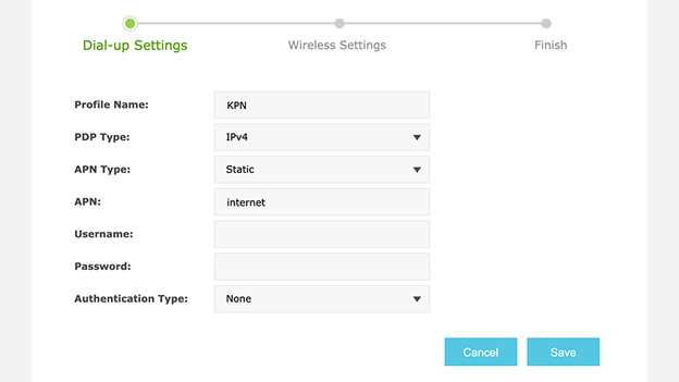Mobile settings TP-Link MiFi