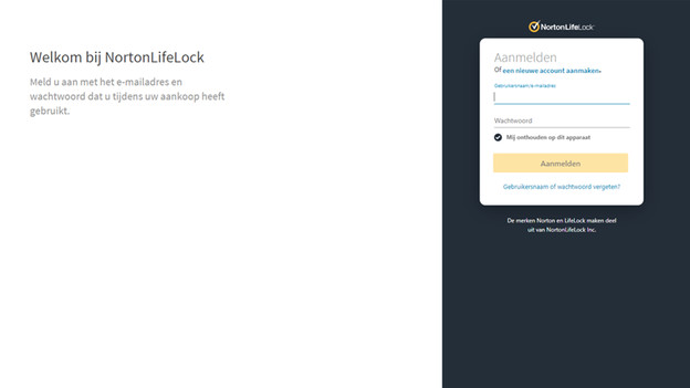 Productcode Norton invoeren
