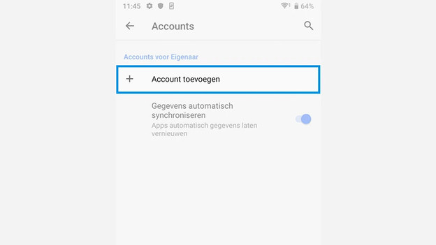 3. Tik op ''Account toevoegen''