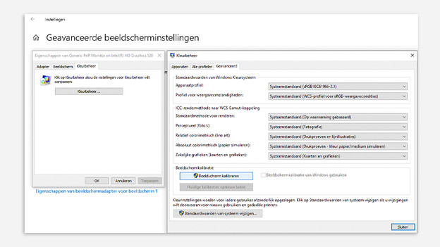 Calibrate monitor in Windows 10 settings