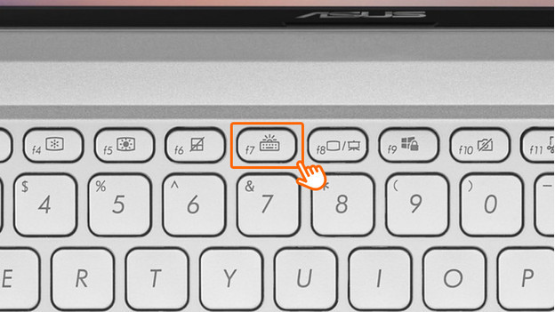 Keyboard backlight button on F7.