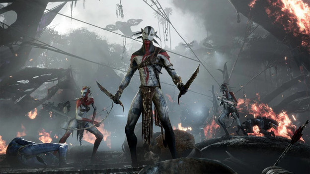 Na'vi in gevecht met machine