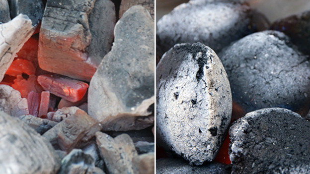 Houtskool of briketten