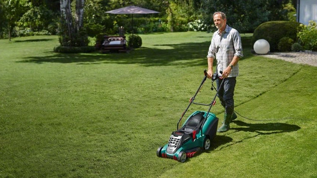 Mowing the lawn
