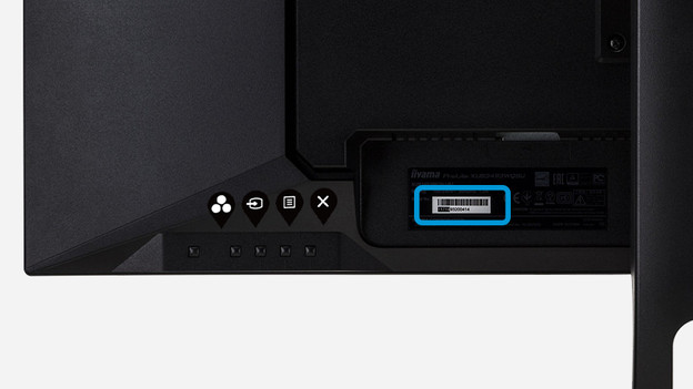 Photo of the serial number of the monitor