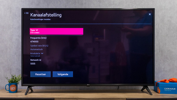Opties controleren in het menu