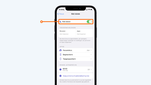 Zet hier 'Niet storen uit'
