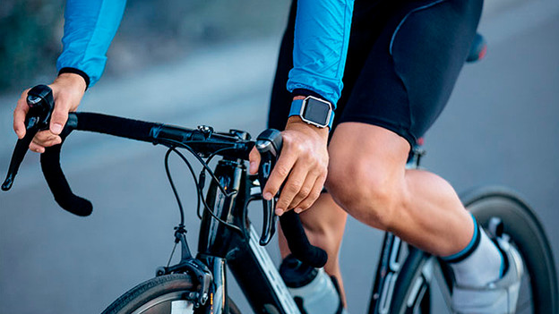 Fietser met fietshorloge