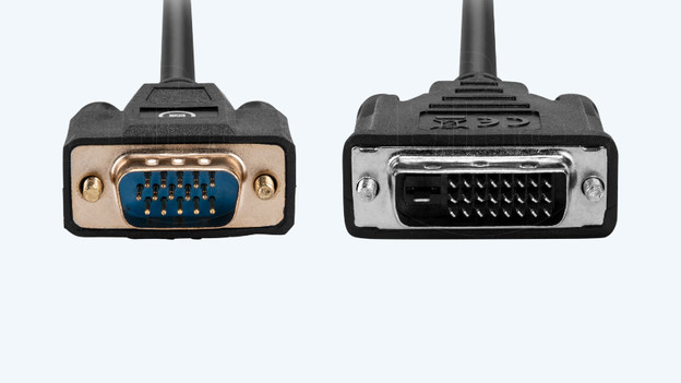 DVI and VGA cables
