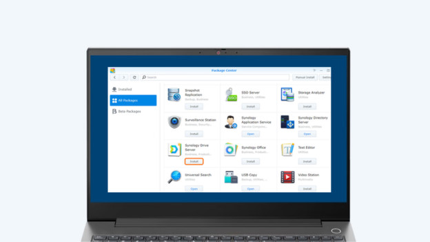 Synology package center voor Drive server
