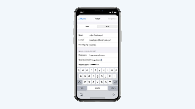E-mail instellingen iPhone