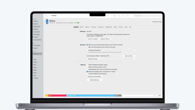 Make a backup in Finder