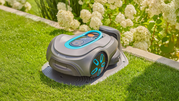 Gardena robotmaaier in laadstation