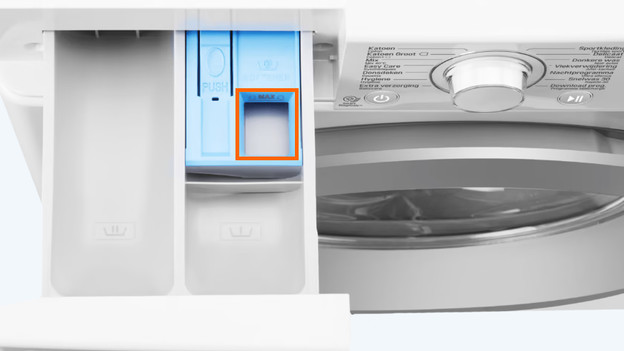 Detergent drawer with compartment for fabric softener