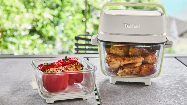 Tefal airfryer met een glazen bak