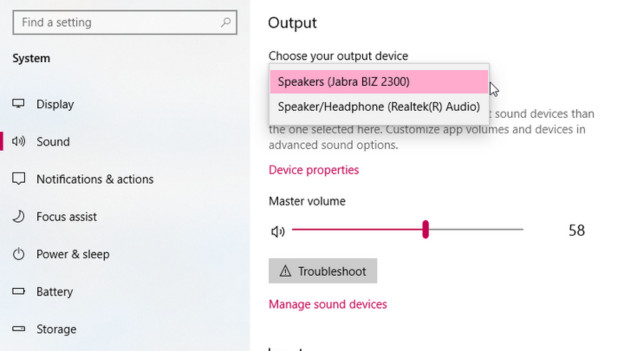 Office headset audio input