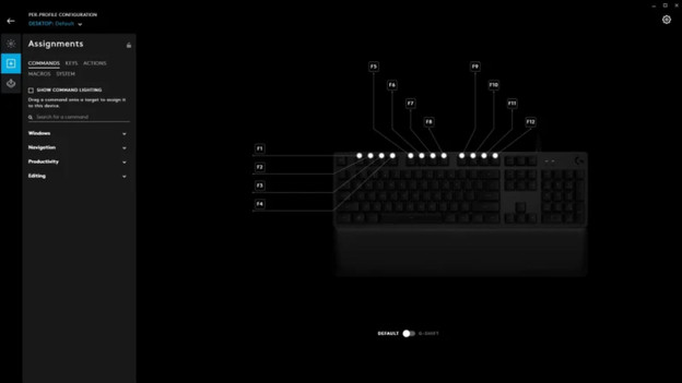 Logitech G Hub gaming toetsenbord