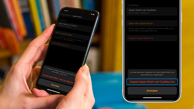 4. Tik opnieuw op 'Koppel Apple Watch los'.