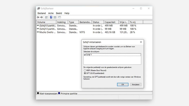 Initialize SSD through Disk Management