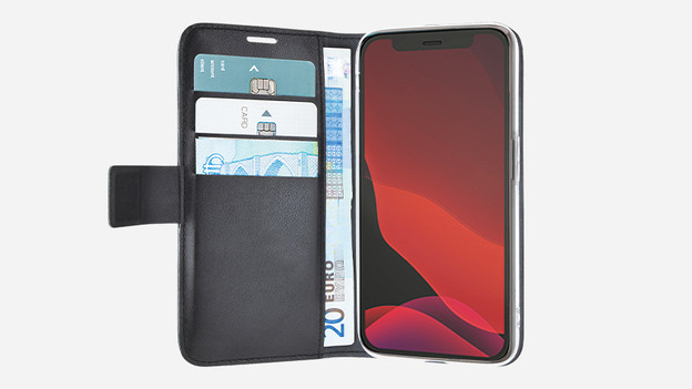 Apple iPhone 12 / 12 Pro Book Case met pasjes opengeklapt