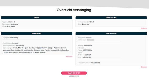 Fitbit aanvraag controleren
