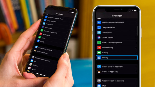 Scroll naar 'Privacy' en tik erop.