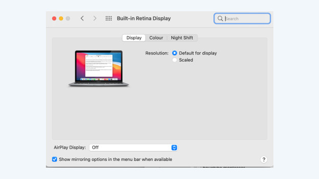 Brightness on macOS.