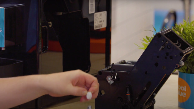 put tablet in brew group