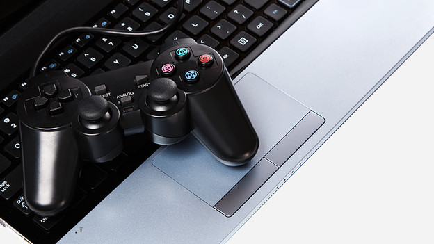 Playstation controller op toetsenbord laptop. 