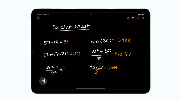 iPad rekenen met rekenmachine en Math Notes
