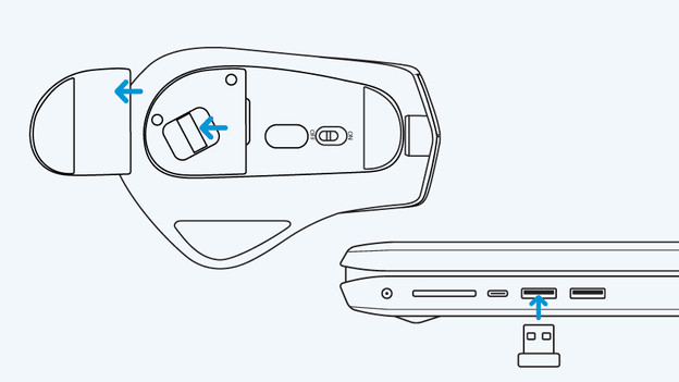 2a: Aansluiten via usb ontvanger