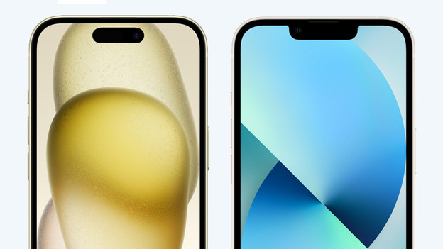 iPhone 15 en 13 beeldschermen