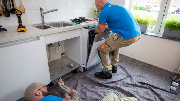 Slide out dishwasher