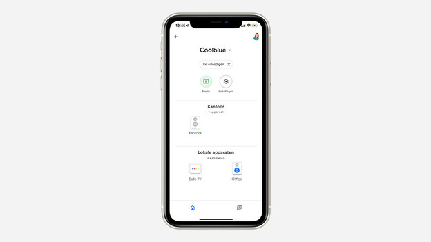 Google Home app in gebruik